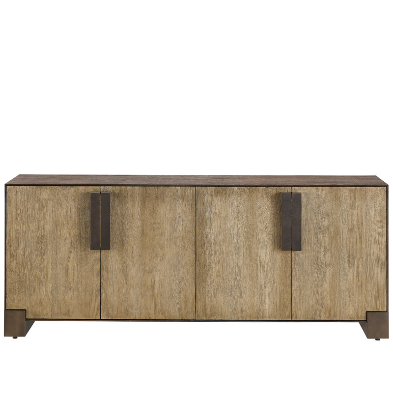 Riviera 80'' Brown Wood and Metal Sideboard with Storage