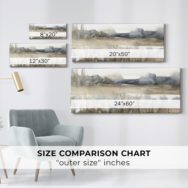 Bluegrey Marsh II sur impression sur toile, H 12 po x l 30 po x P 1,5 po