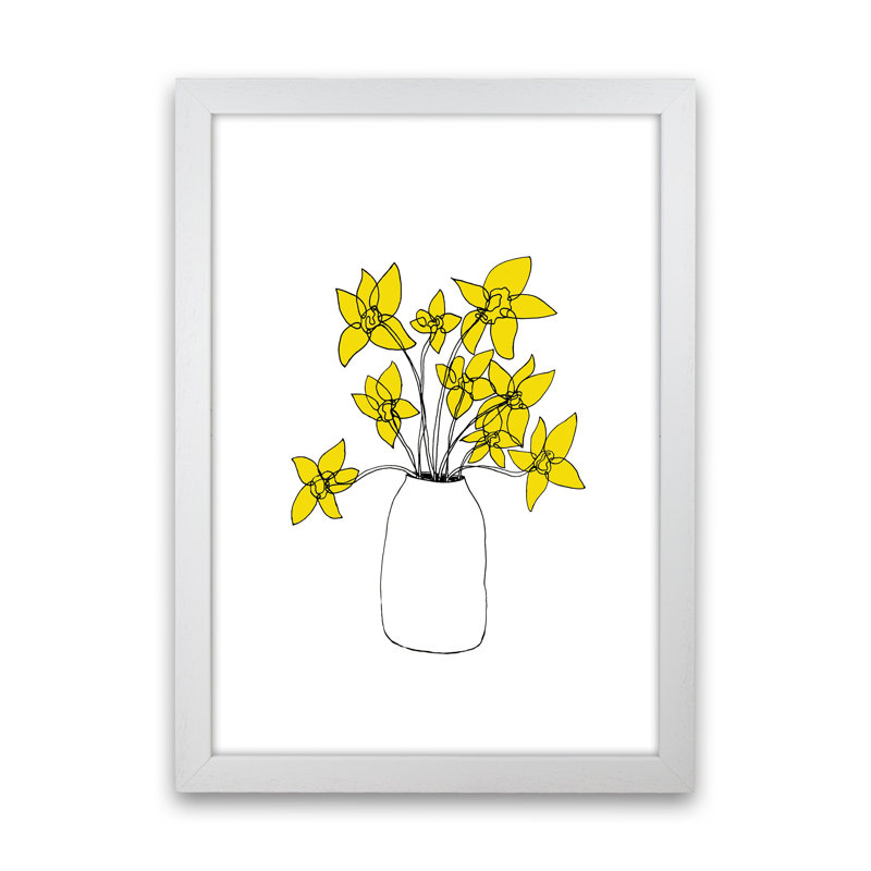 Daffodils Yellow by Carissa Tanton - Print, White Framed, 46cm H x 34cm W x 3cm D