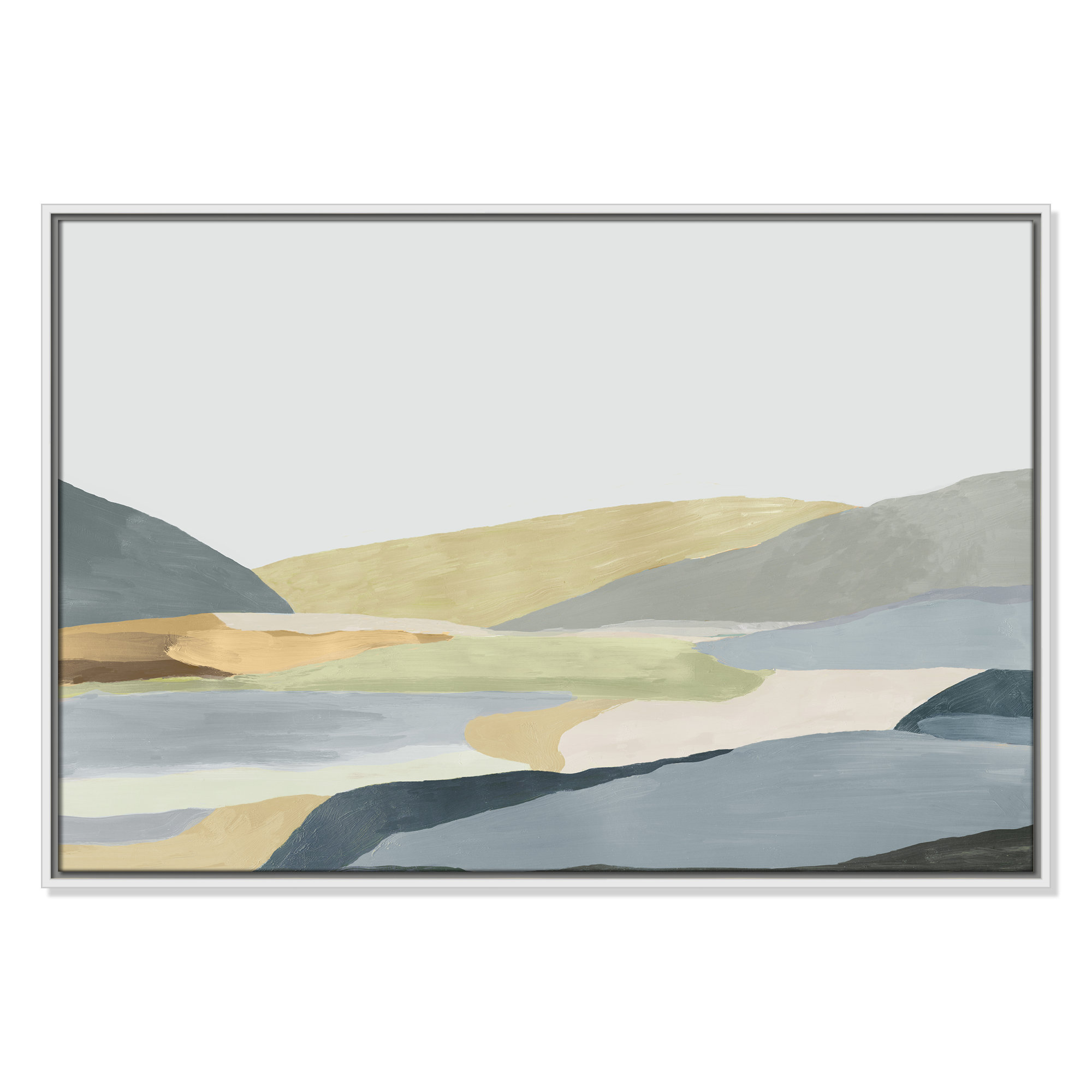 Warm Hills II - Painting Print on Canvas, White Canvas, 25.5" H x 37.5" W x 2" D