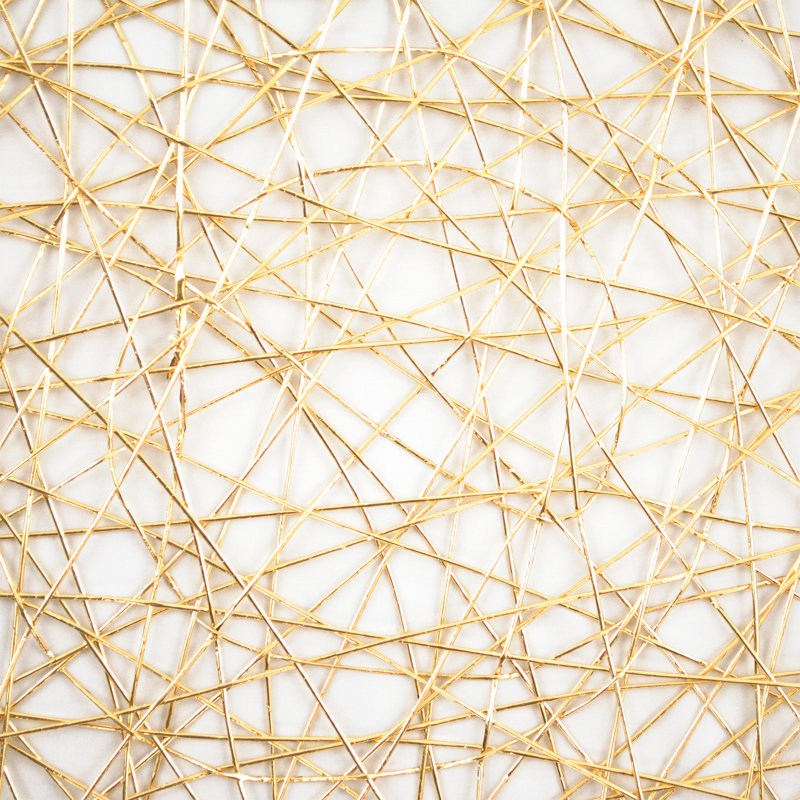 Geoghegan Woven Paper Round Placemat, Gold