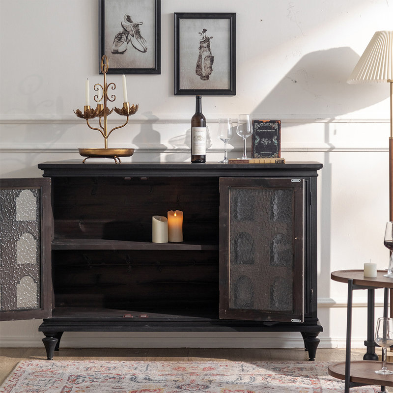 Black Solid Wood Sideboard