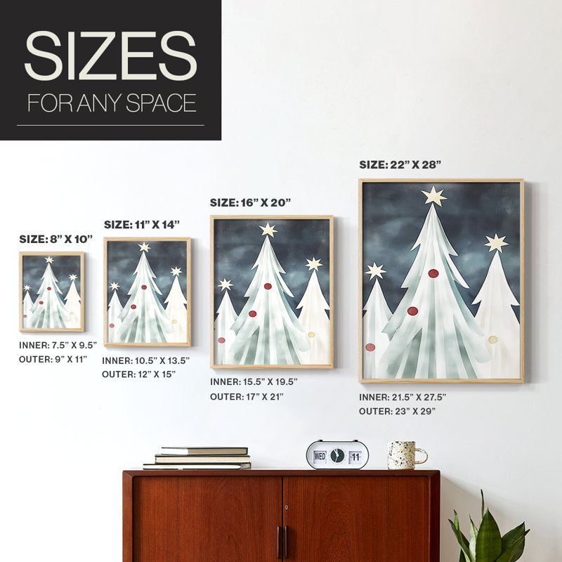 Christmas Holiday Art DCCCLVII Framed Print - Solid Wood, H 21 po x l 17 po, Naturel