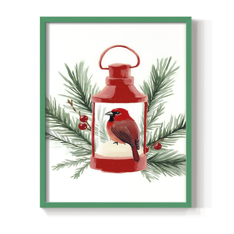 «Christmas Holiday Art» CECXXXVII, reproduction d'art encadrée - bois massif, H 21 po x l 17 po, Vert
