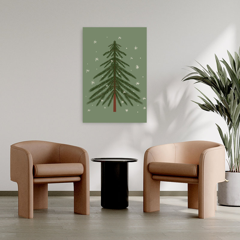 Contemporary Art Abstract Contemporary Pine Tree Forest Winter Wall Art 1 Piece Wrapped Canvas Wall Art