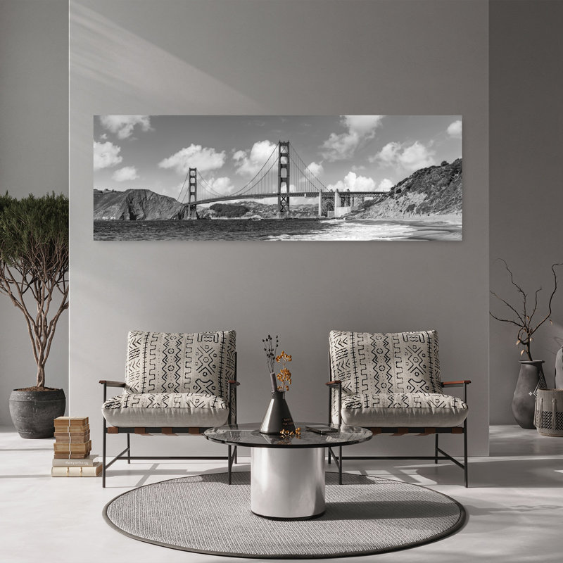 Golden Gate From Beach by Melanie Viola - Wrapped Canvas Panoramic Print, 50.8 cm H x 152.4 cm W
