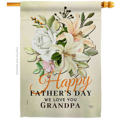 Double Sided 40'' H x 28'' W Polyester Father's Day House Flag