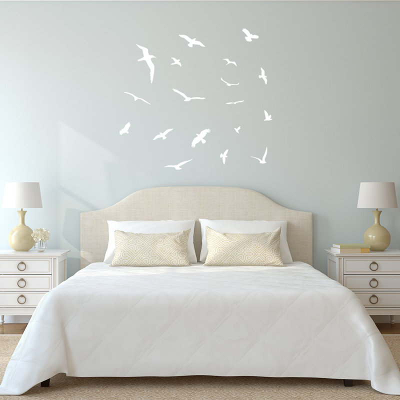 Adhésif décoratif vol d'oiseaux Clennell, Blanc