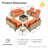 Emroy 8 - Person Wicker/Rattan Sectional Seating Group with Lighted Coffee Table and Swivel Chairs, All Weather Modular Outdoor Conversation Set with Cushions-824890684-805353038