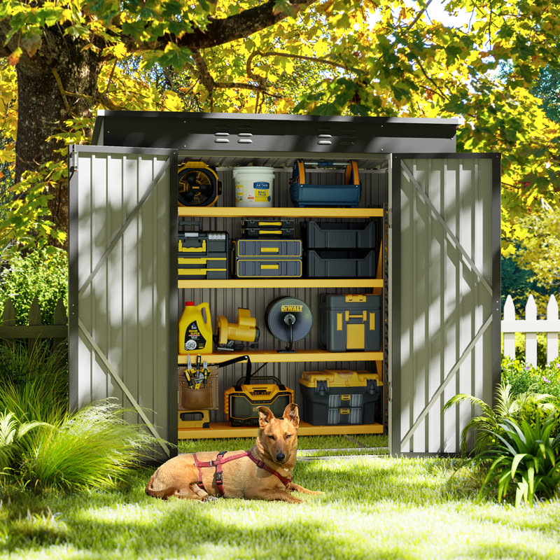 6 ft. W x 4 ft. D Vertical Storage Shed, Gray