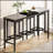 Modern Design Kitchen Dining Table Set With 3 Stools, Unique Splicing Tabletop And Space-Saving Hanging Stool Design-1848291689-1848291694