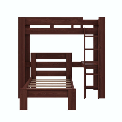 Acushnet Kids Twin Loft Bed with Desk and Platform Bed Bundle
