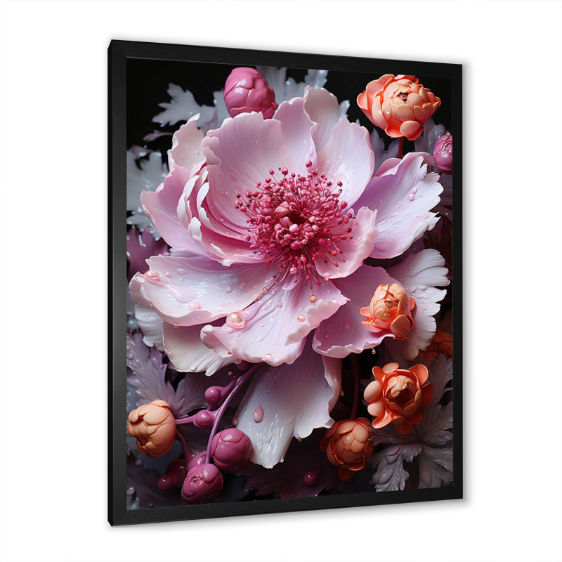 «Virdell Pink Rose Serenity» sur impression sur toile, Cadre photo noir, H 20 po x l 12 po x P 1 po