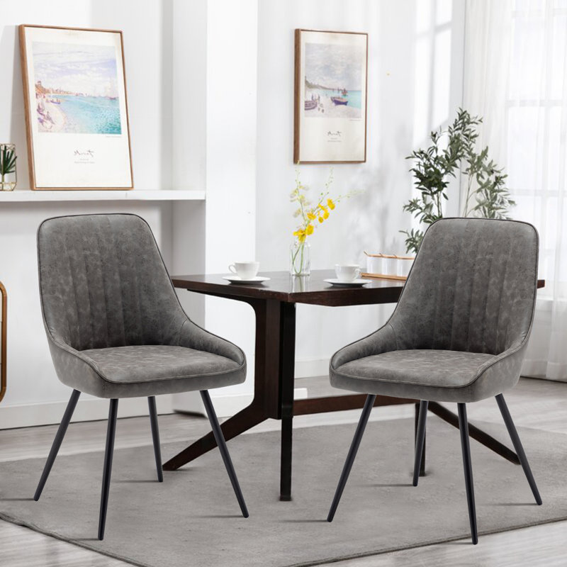 Chaise d'appoint rembourrée Eural, Gris