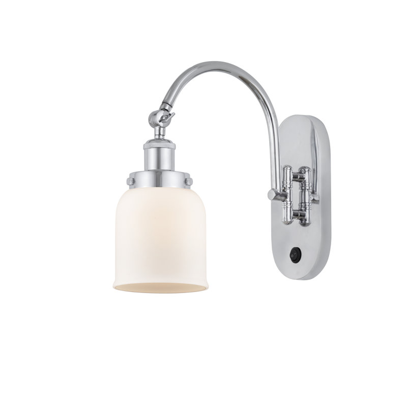 Applique 1 lumière 5 po avec bras pivotant Shauna Bell, Blanc mat, DEL, Chrome poli