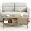 Table basse de 39,4 po, table basse moderne Mid-Century avec 1 tiroir de rangement, tablette ouverte
