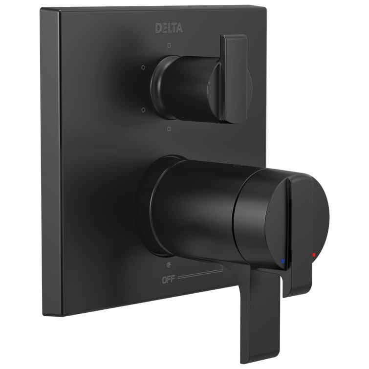 Angular Modern TempAssure 17T Series Valve Trim with 6-Setting Integrated Diverter