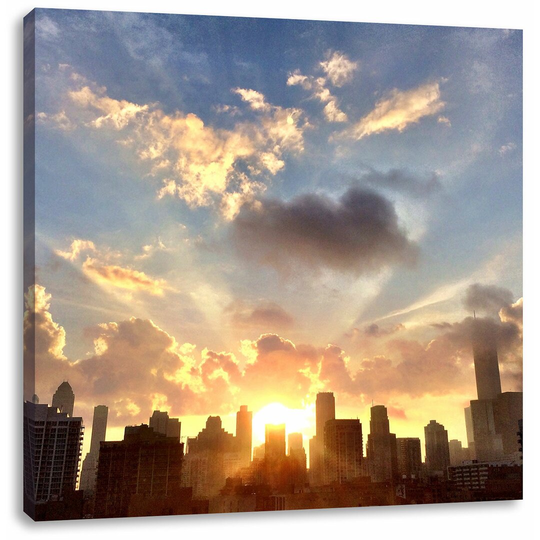 Leinwandbild Chicago Skyline im Sonnenaufgang