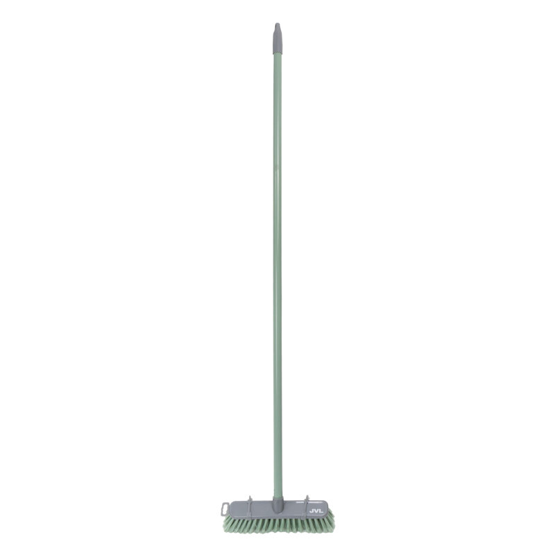 JVL Angled Sweeping Brush with Soft Bristles, Green