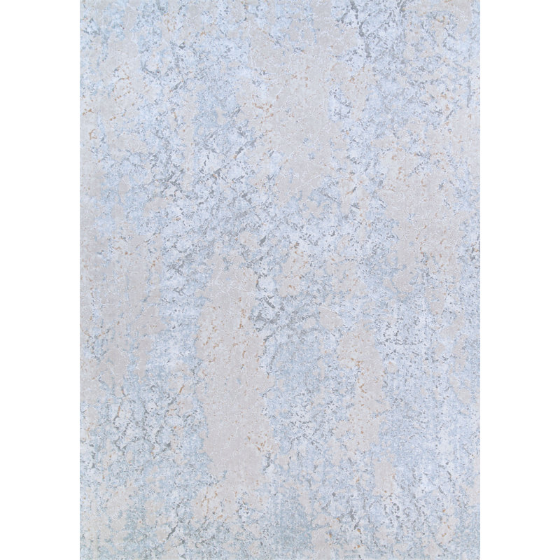 Tapis abstrait gris clair Jahiem, Rectangle 9 pi 10 po x 13 pi