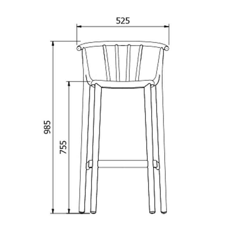 Tabouret de bar 25,79 po Woody, 4, Noir, 29.72"
