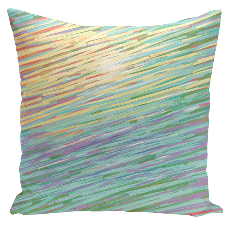 Abstract Reversible Throw Pillow, 18" H x 18" W, Multi