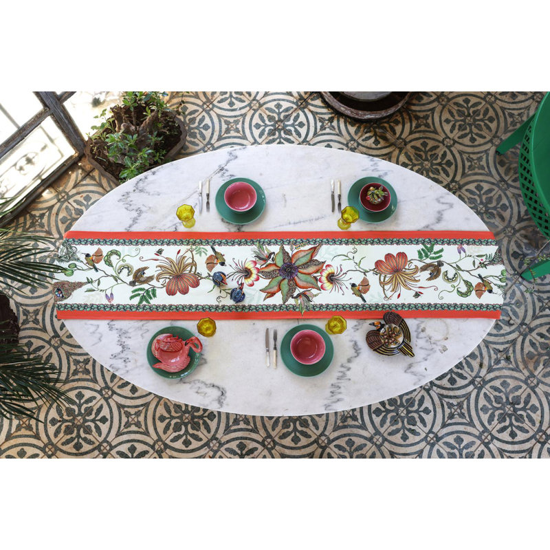 Thanda Nests Table Runner, 94" L x 16" W, Parakeet