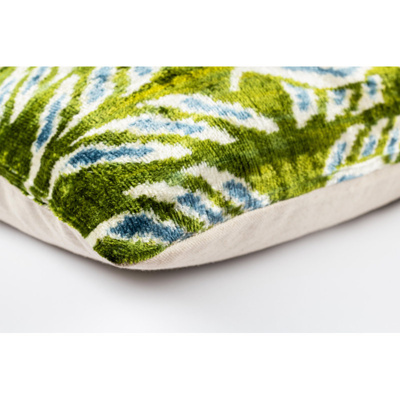 Silk Lumbar Rectangular Pillow Cover & Insert, Green/Blue/Geometric/Floral