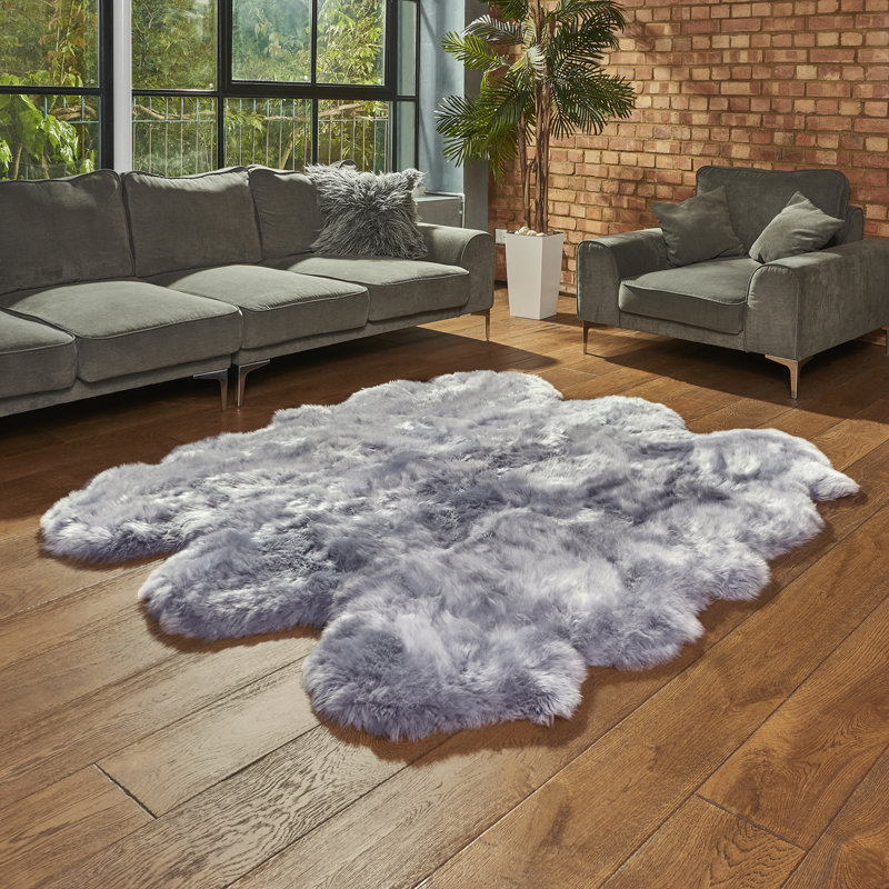 Bjorn Solid Colour Sheepskin Area Rug, Novelty 160 x  190cm