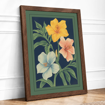 Three Blooms Botanical - Framed Print