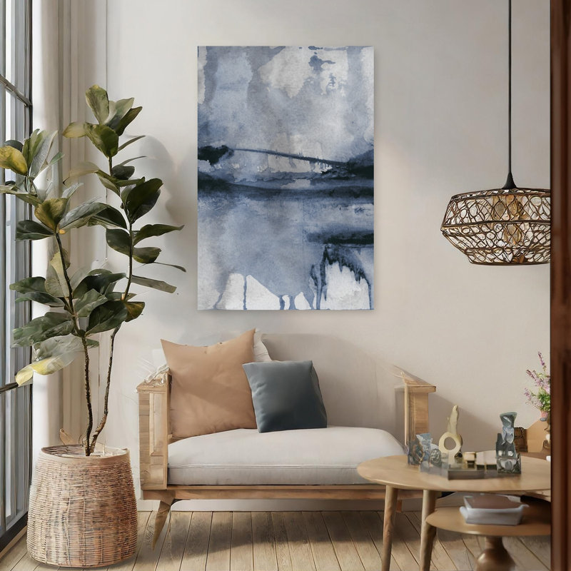 Art contemporain contemporain, paysage dramatique abstrait, H 48 po x l 32 po