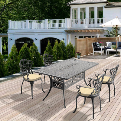 Ensemble de 5 meubles de patio en fonte d'aluminium