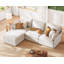 Canapé modulaire moderne réversible de 103 po avec repose-pieds en tissu de chenille de qualité supérieure Merchelle-1175171848-1193129338