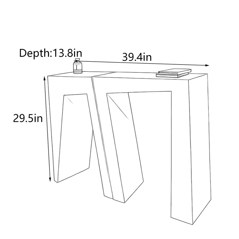 Console Mid-Century, 29.5" H x 39.4" W x 13.8" D
