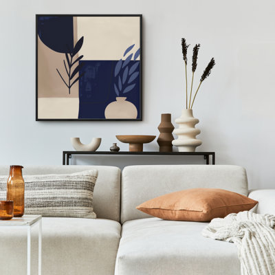 Vase - art sur toile encadré gris pour une décoration intérieure élégante