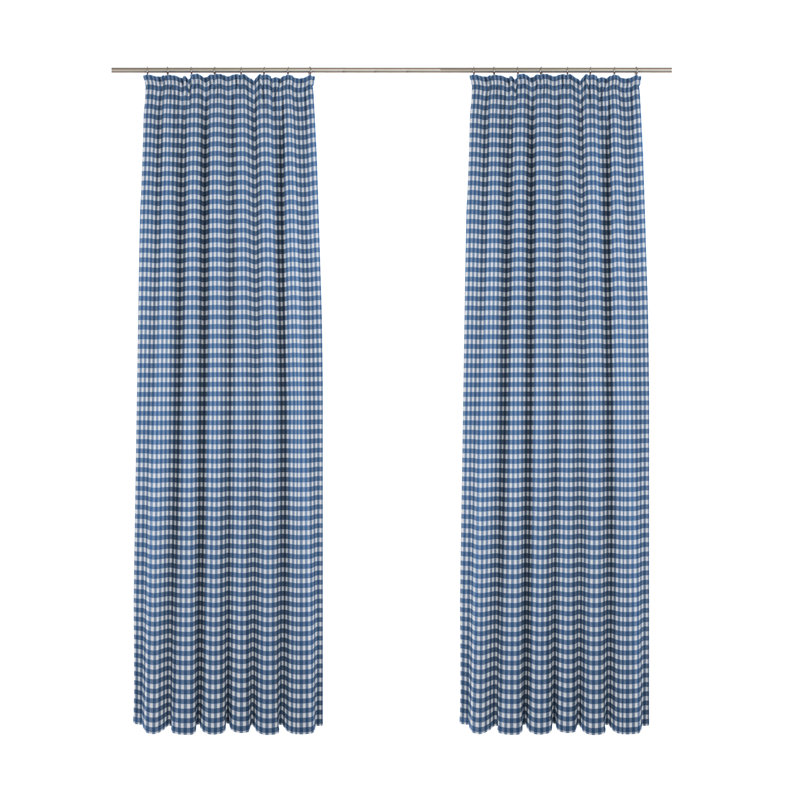 Montilly Room Darkening Curtain Pair, 55 W x 225 D cm, Blue/White