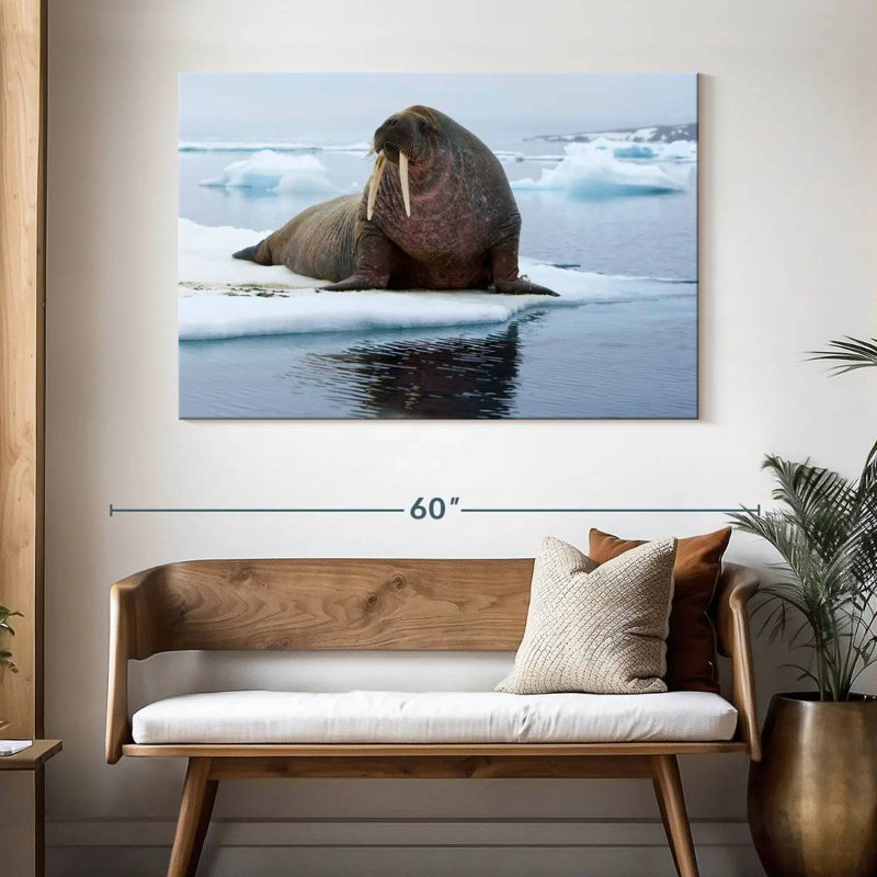 Walrus On Ice, 32" H x 48" W