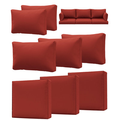 Coussin de siège / dossier de remplacement pour l'extérieur de 4 po d'épaisseur (ensemble de 3 sièges, 3 dossiers, 2 dossiers courts)