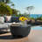27.2'' W Black-Green Cement Round Outdoor Coffee Table