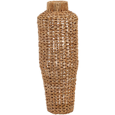 Vase de table en jacinthe d'eau et en rotin brun Cénédra