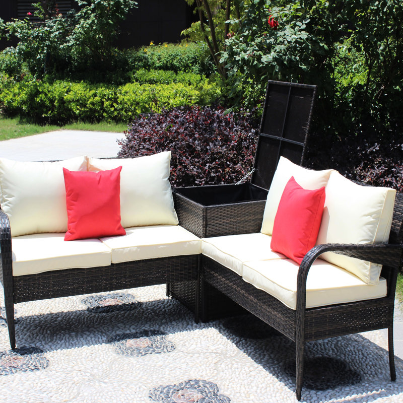 Ensemble de 3 boîtes modulaires d'extérieur avec rangement pour terrasse