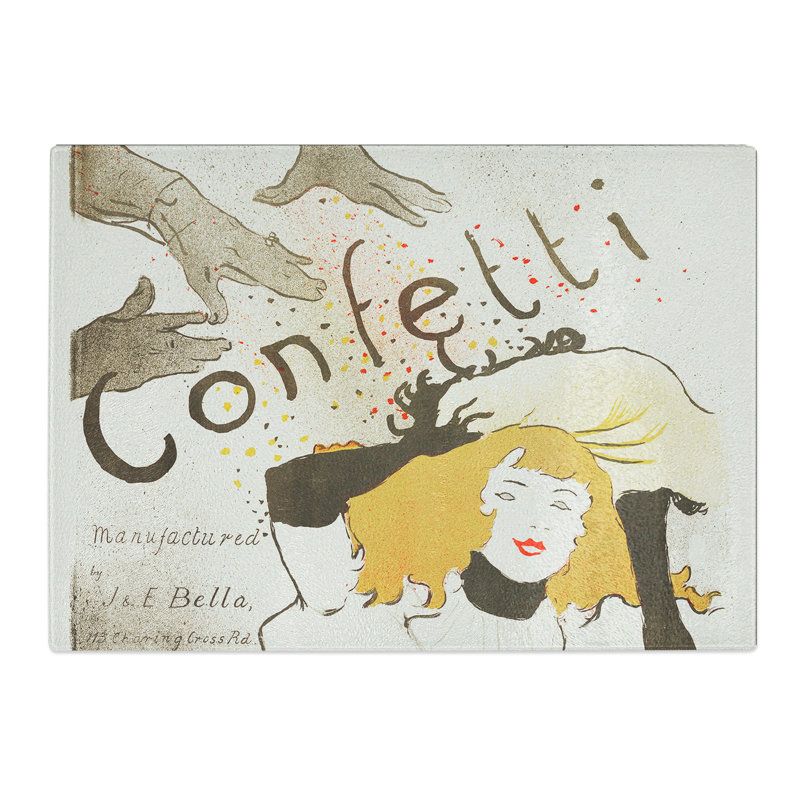 Confetti by Henri De Toulouse-Lautrec Chopping Board, 0.4cm H x 20cm W x 28.5cm L
