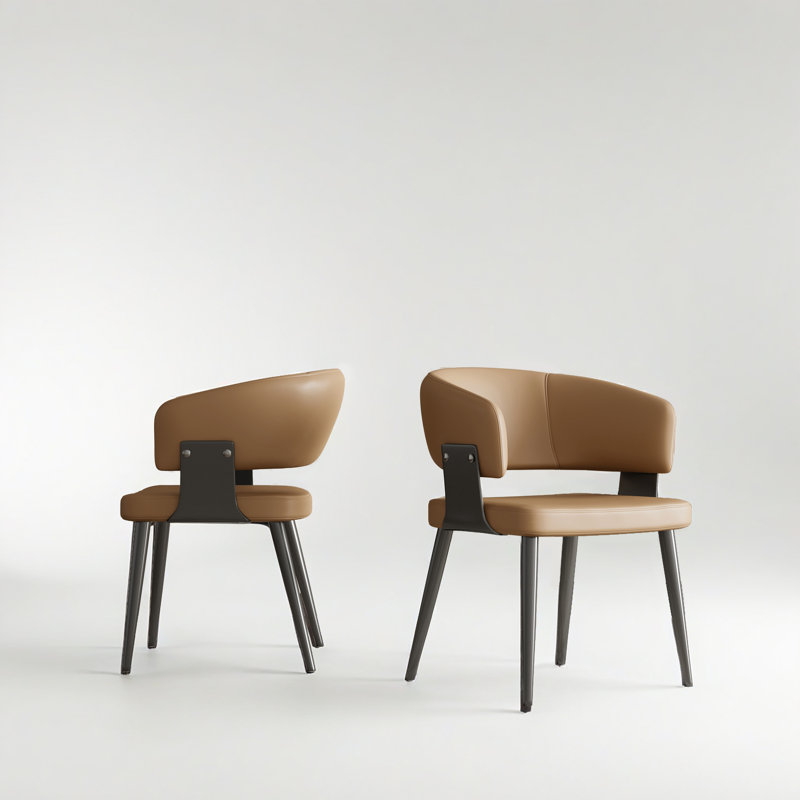 Ensemble de 2 chaises modernes et polyvalentes et élégantes pour la maison et le bureau (ensemble de 2), Brun