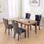 Ensemble de 2 chaises de salle à manger classiques en velours capitonné haut de gamme et rembourrées en velours de style contemporain avec pieds en bois cloutés-741164354