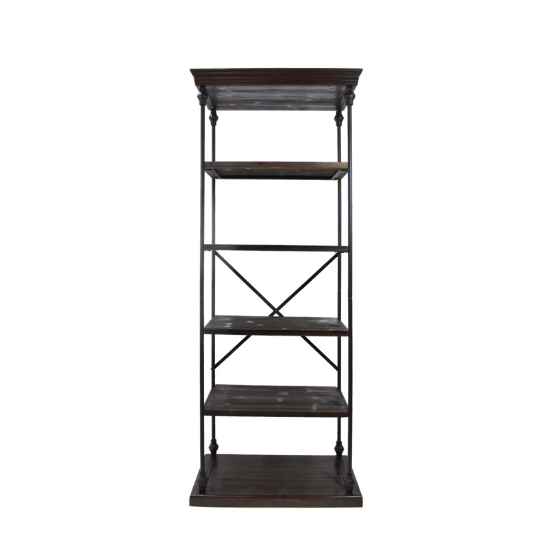 Etagere Bookcase, Dark Walnut/Black