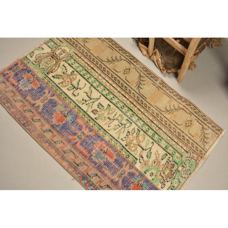 Tapis Boho, petits tapis de 2,9 x 4,2 pi, tapis de cuisine, tapis bleu Oushak, tapis turcs, tapis rétro