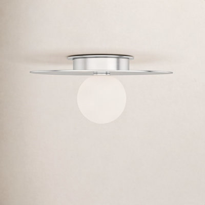 Single Light Glass Flush Mount