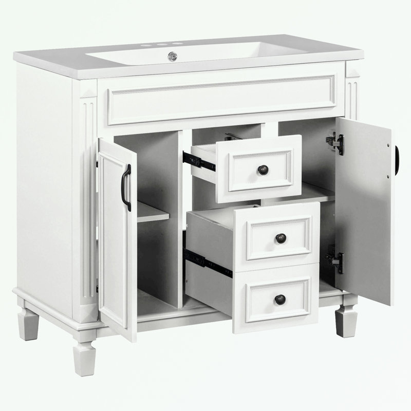 Rangement pour salle de bain Syreen, Blanc