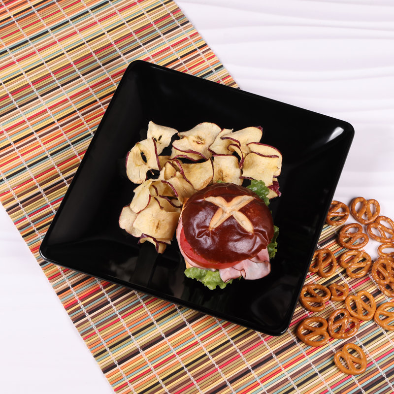 Assiette plate en mélamine 11,5 po, Noir
