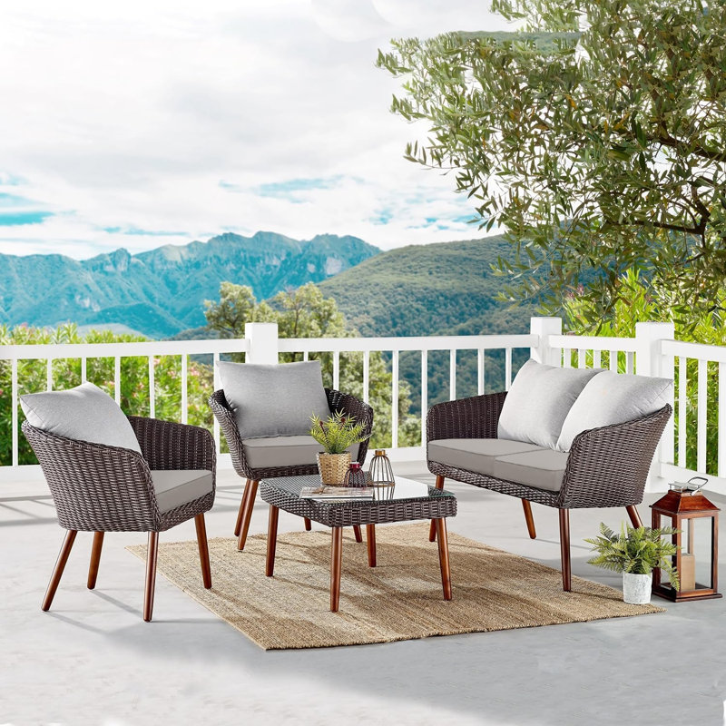 4-Pack 19x19x3 Inch Outdoor Water Resistant and Fade Resistant Polyester Fabric Seat Cushion Covers with Zipper Replacement Slipcovers for Patio Sofa Garden Chair and Indoor Couch
